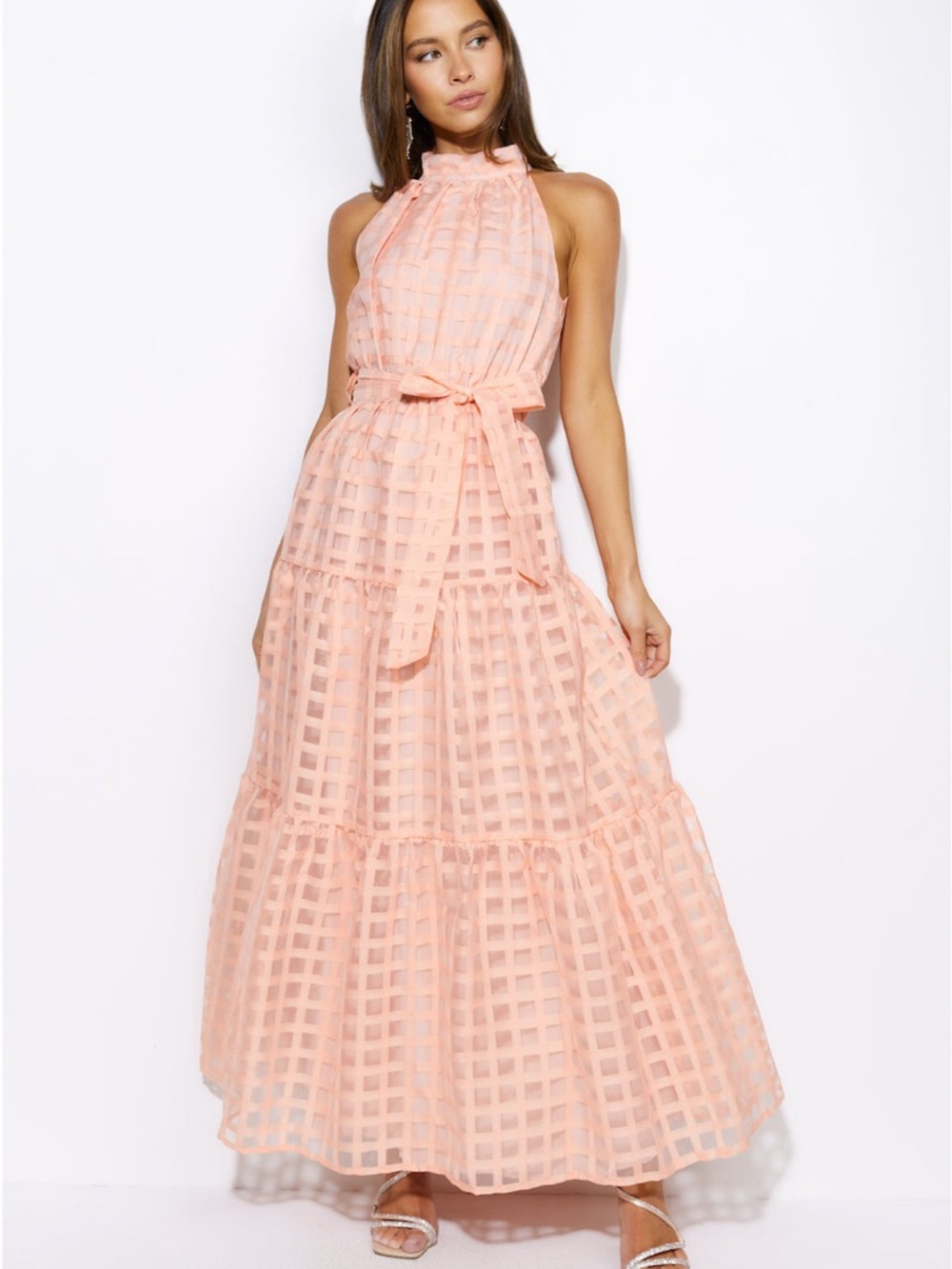 HELLO MoLLY ~ SUMMERTIME PICNIC MAXI DRESS PEACH / Size US 10